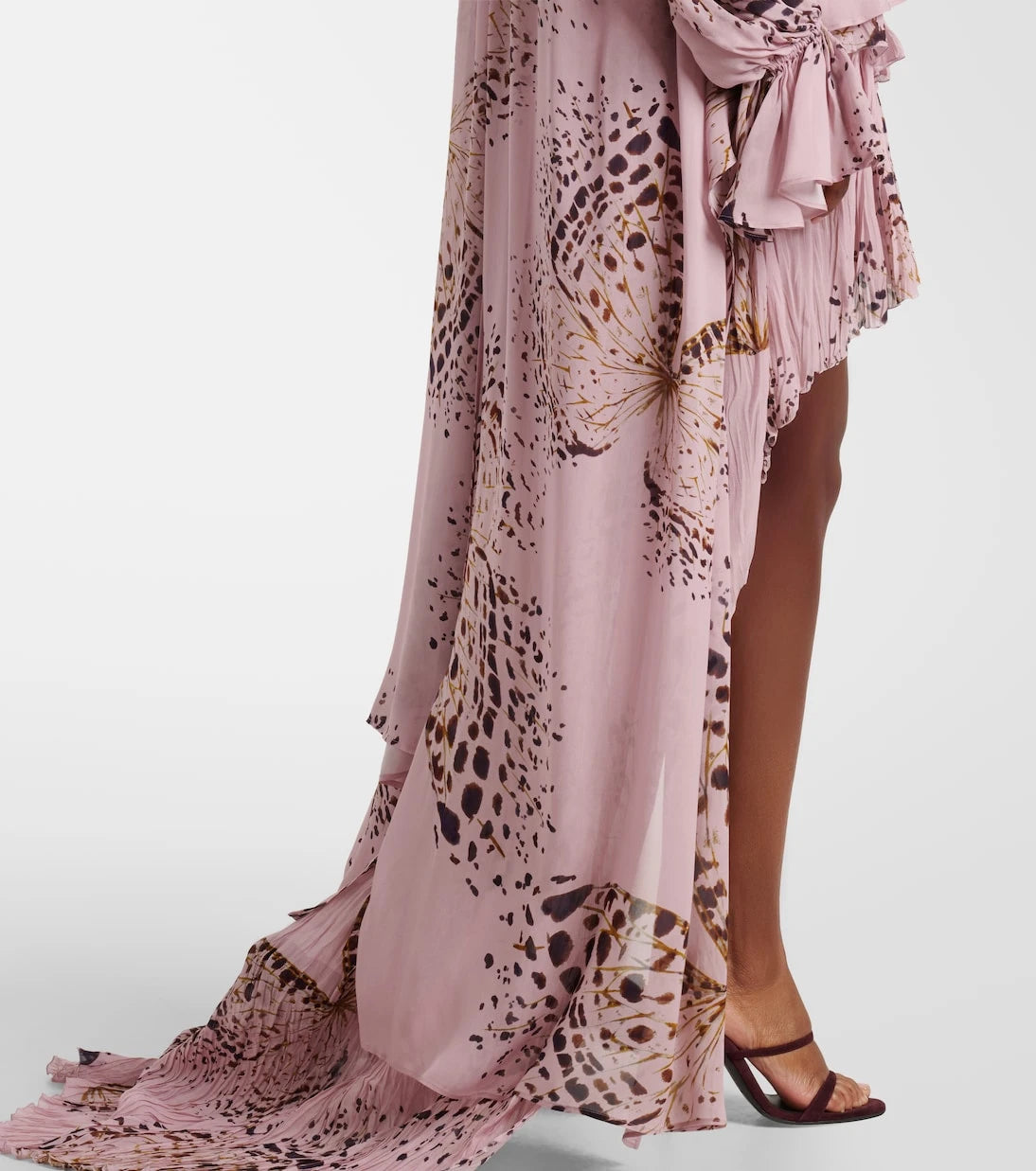Blumarine - Printed asymmetric georgette blouse