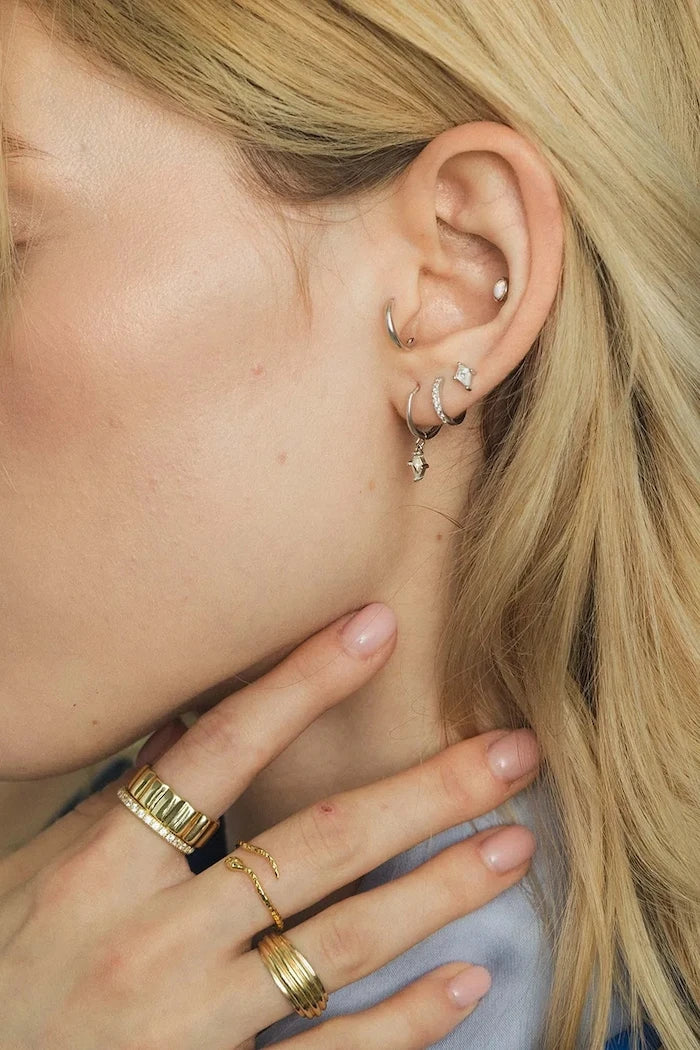 ANIA KRUK opal taşlı gümüş kadın küpe ROCK IT