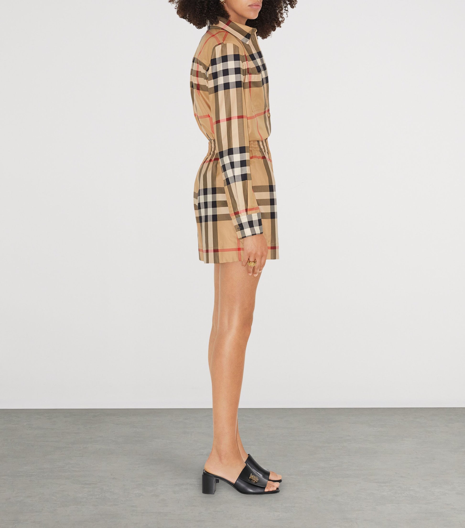 Burberry Beige Cotton Check Shorts