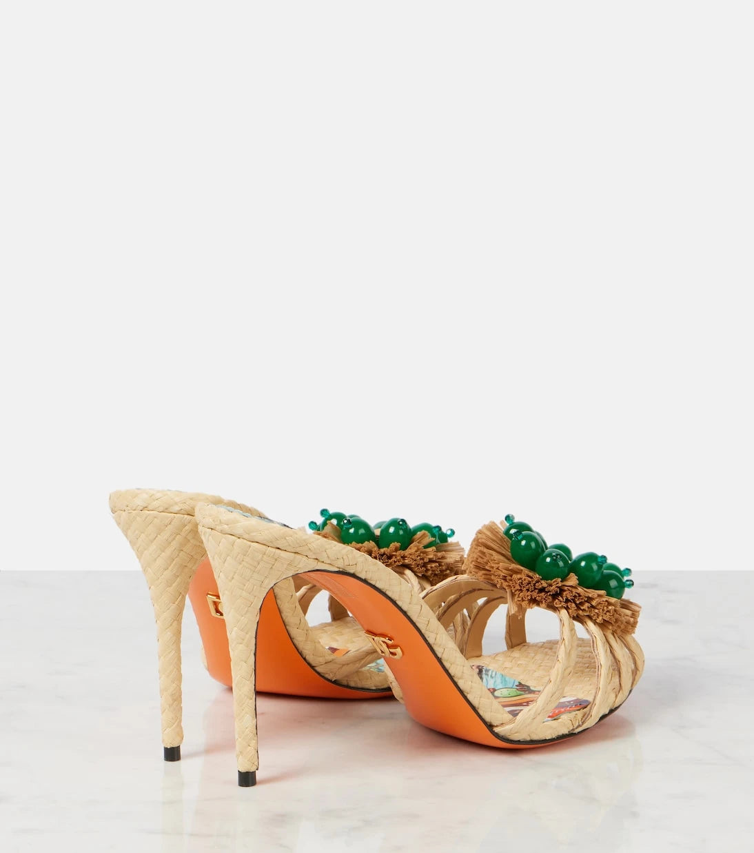 Dolce&Gabbana - Taormina 90 embellished raffia mules