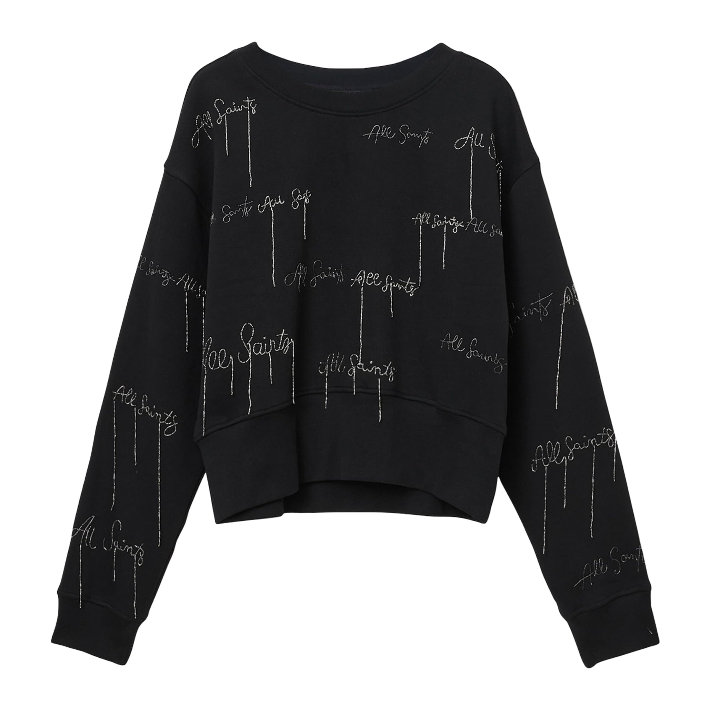 Black Embellished Separo Sweatshirt