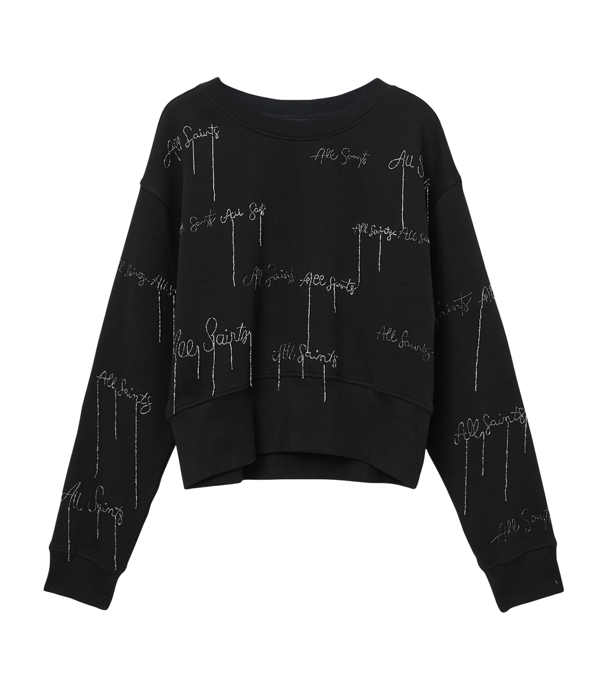 Black Embellished Separo Sweatshirt