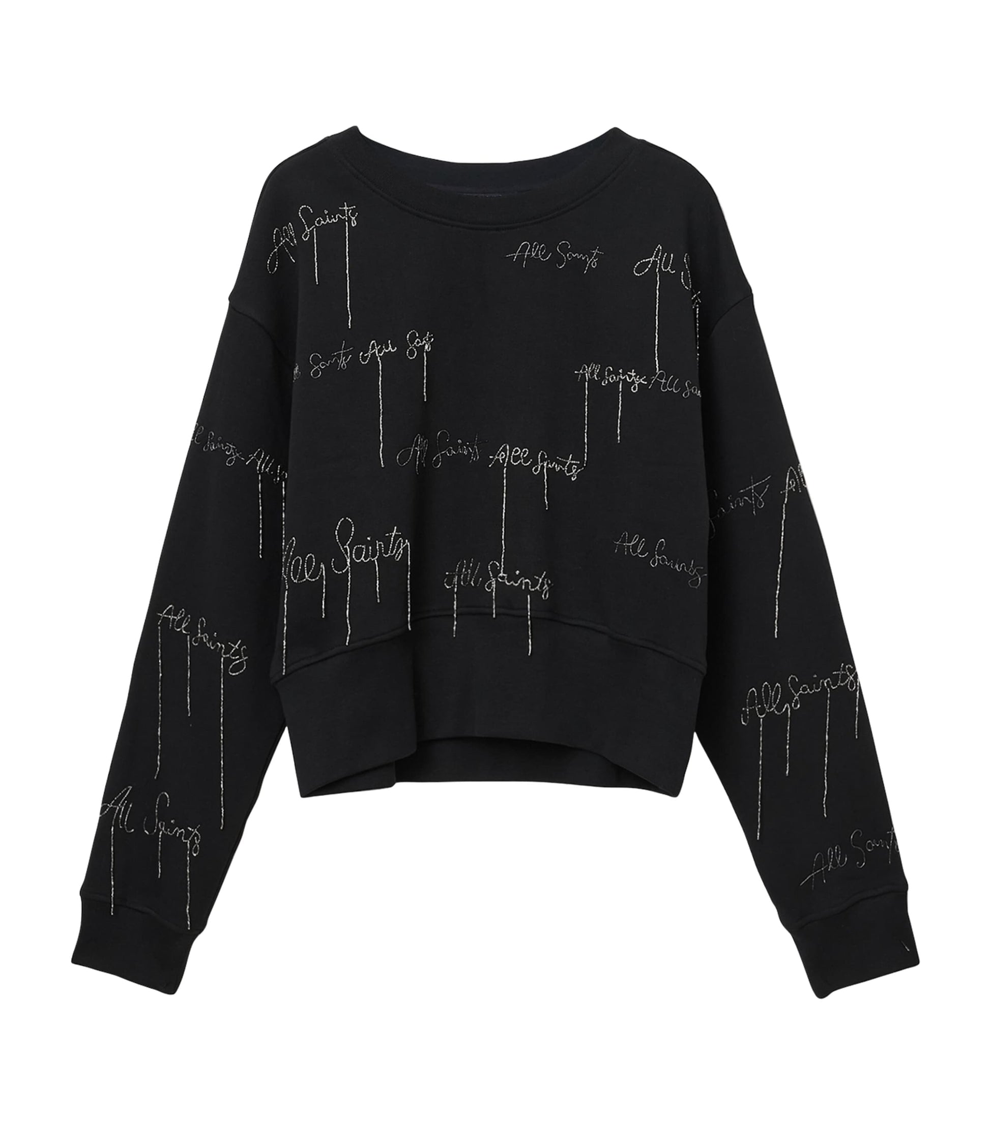 Black Embellished Separo Sweatshirt