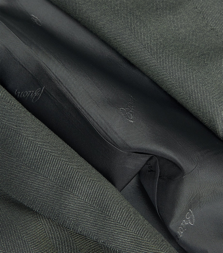 Green Cashmere-Silk Herringbone Blazer