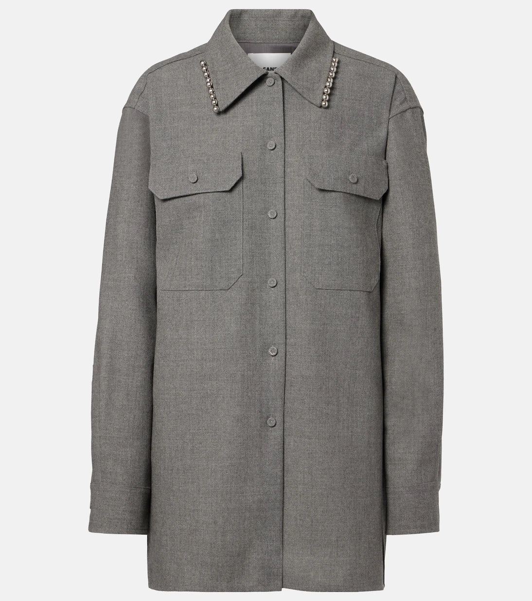 Jil Sander - Beaded wool canvas shirt