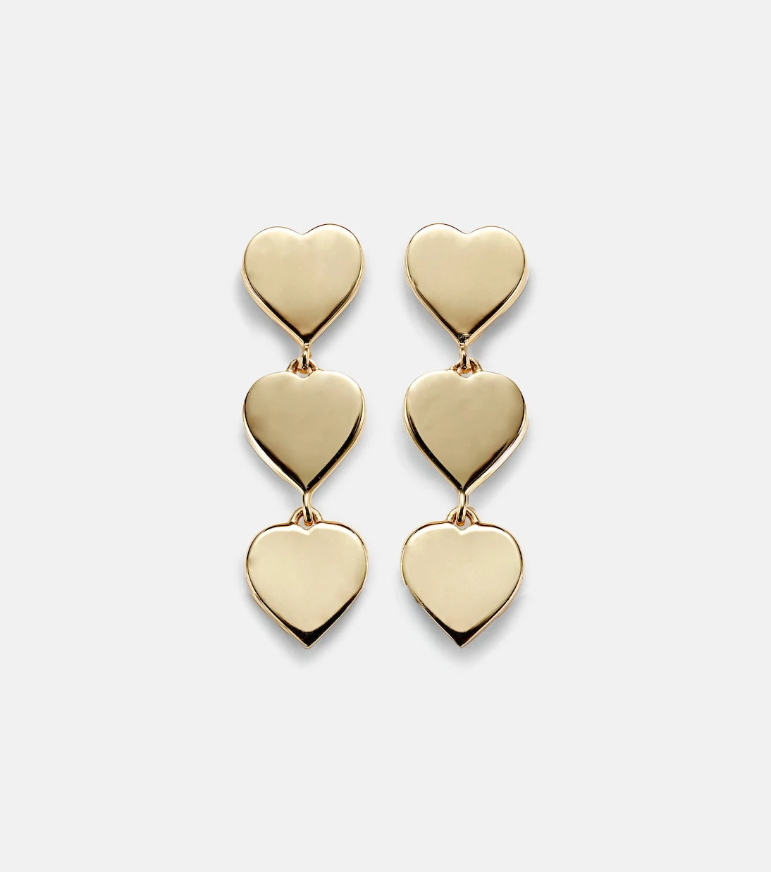 Sydney Evan - Pure Three Heart Linear 14kt gold earrings