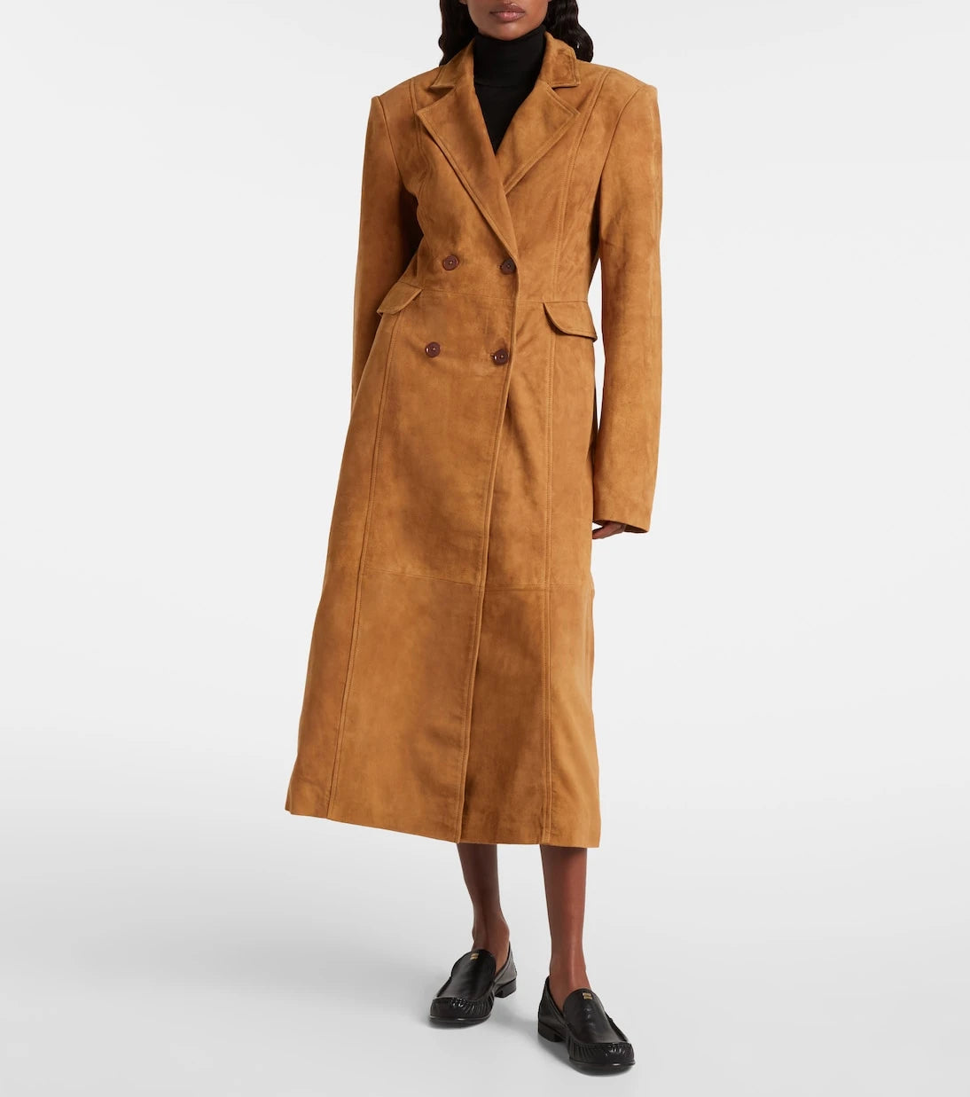 Rotate - Double-breasted suede coat