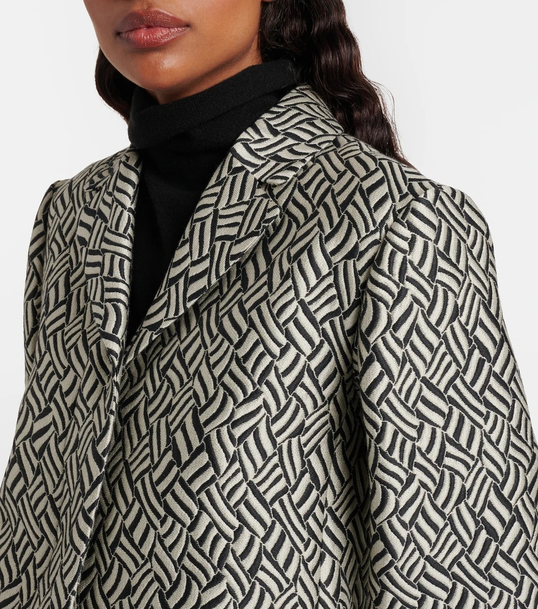 'S Max Mara - بليزر ليرا جاكار من مزيج القطن