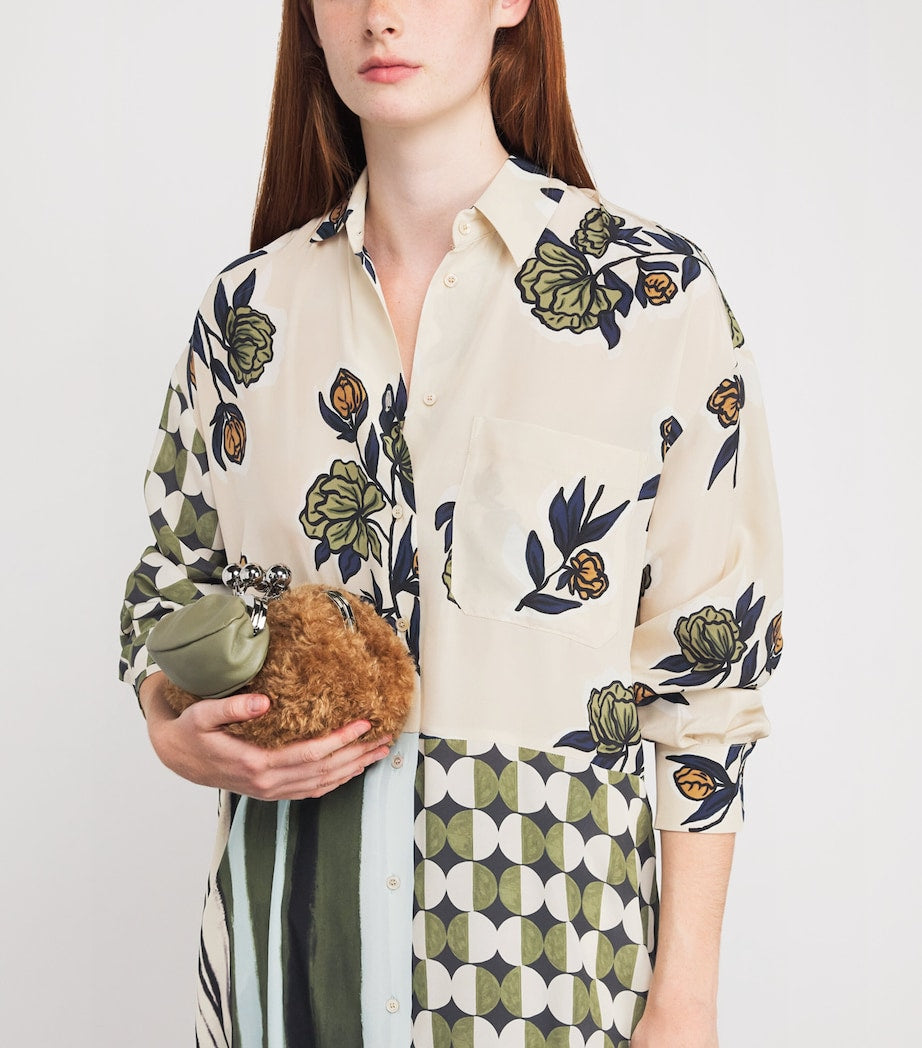 Weekend Max Mara Beige Silk Printed Midi Dress