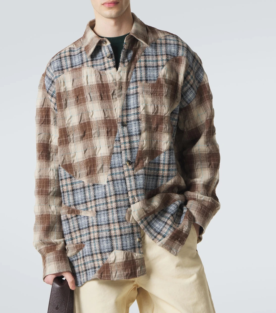 Loewe - Logo plaid wool and cotton flannel shirt