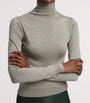 Ralph Lauren Collection Grey Mulberry Silk-Blend Turtleneck Sweatshirt