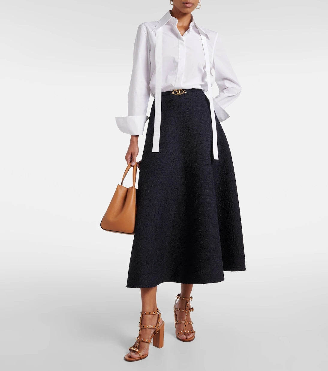 Valentino - Tweed midi skirt