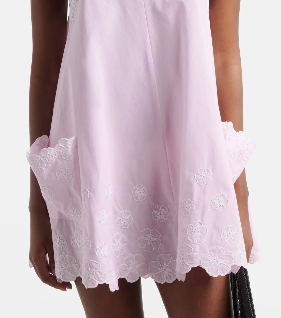 Juliet Dunn - Embroidered cotton poplin minidress