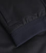 Canali Black Wool-Blend Shearling-Collar Bomber Jacket