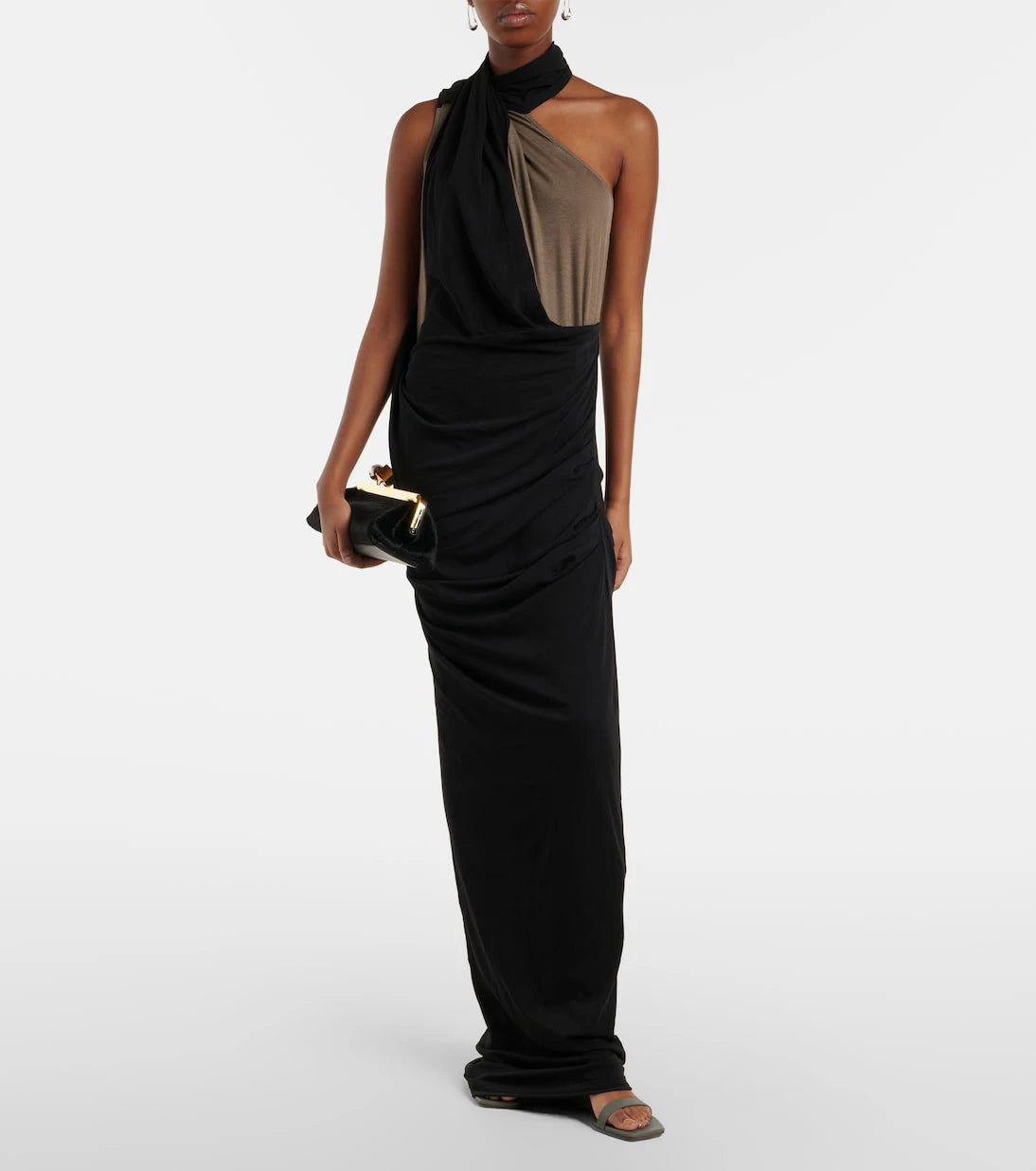 Entire Studios - Draped one-shoulder jersey maxi dress