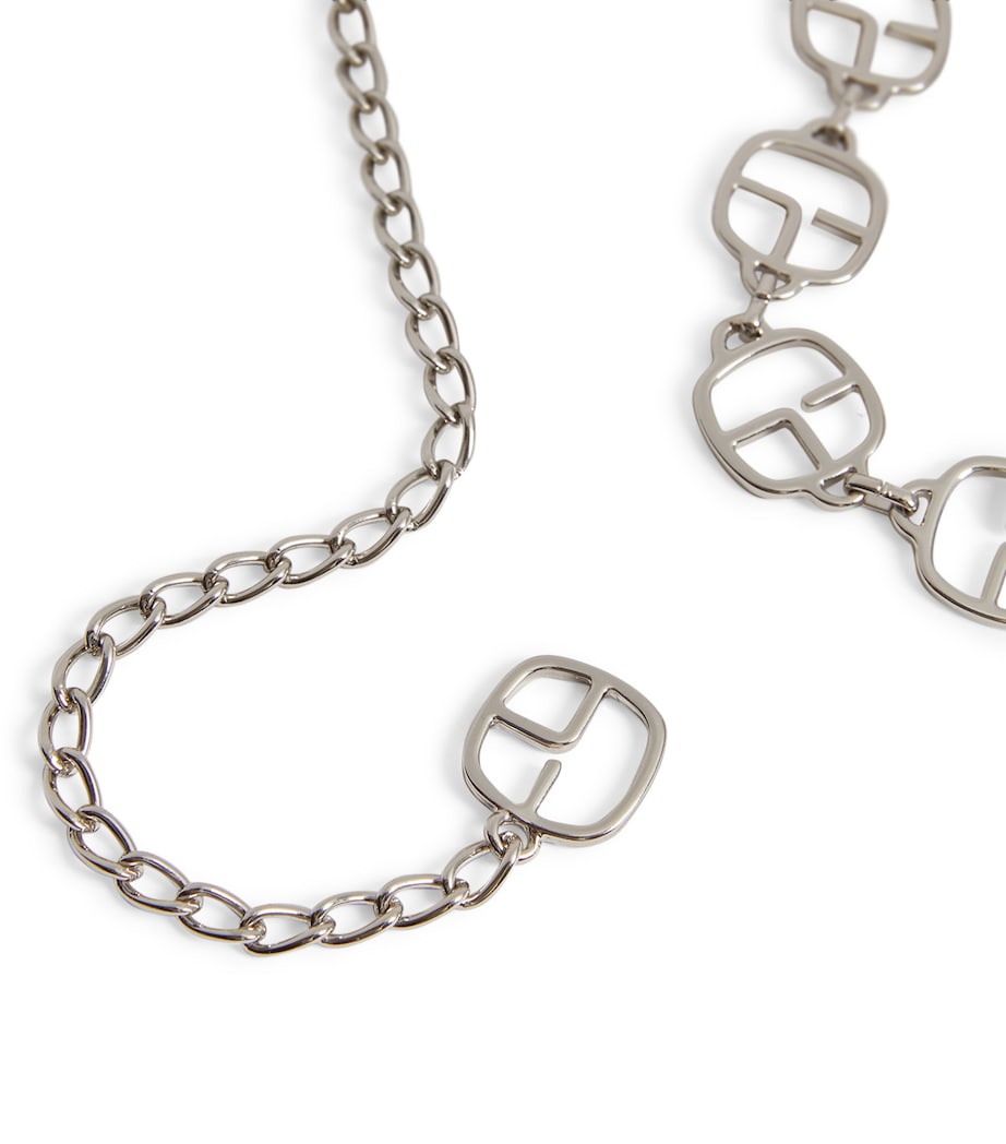 Claudie Pierlot Metallic Logo Chain Belt