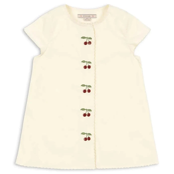 Konges Sløjd EVIA CHERRY DRESS GOTS Çocuk Pamuk Elbise