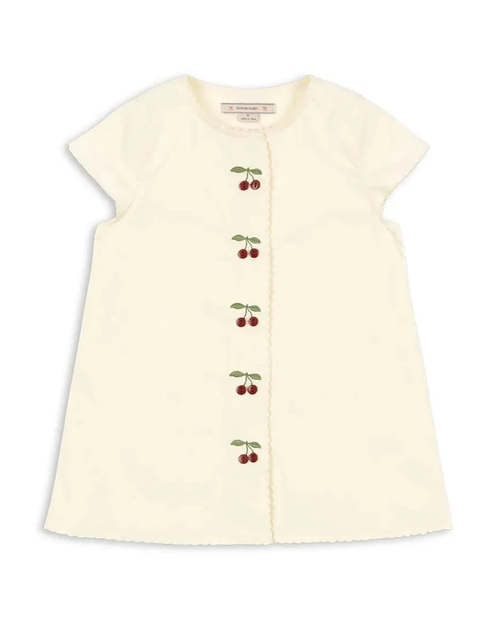 Konges Sløjd EVIA CHERRY DRESS GOTS Çocuk Pamuk Elbise
