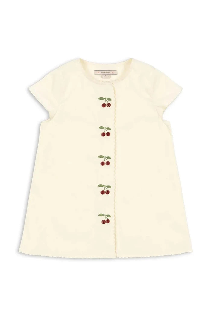 Konges Sløjd EVIA CHERRY DRESS GOTS Çocuk Pamuk Elbise