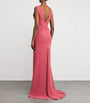 Pink V-Neck Criss-Cross Gown