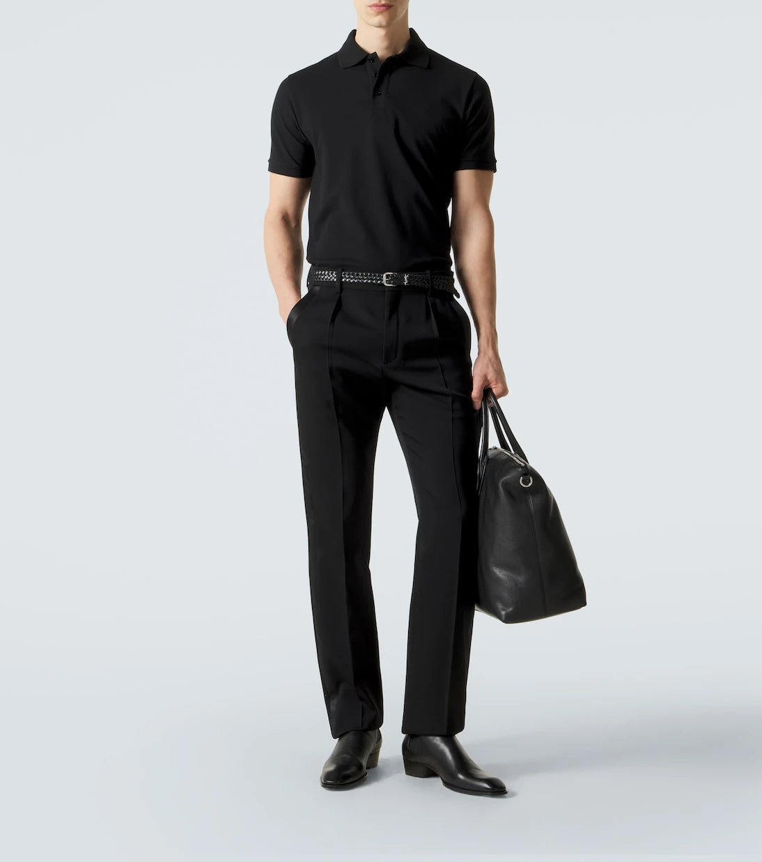 Saint Laurent - Cotton-blend polo shirt