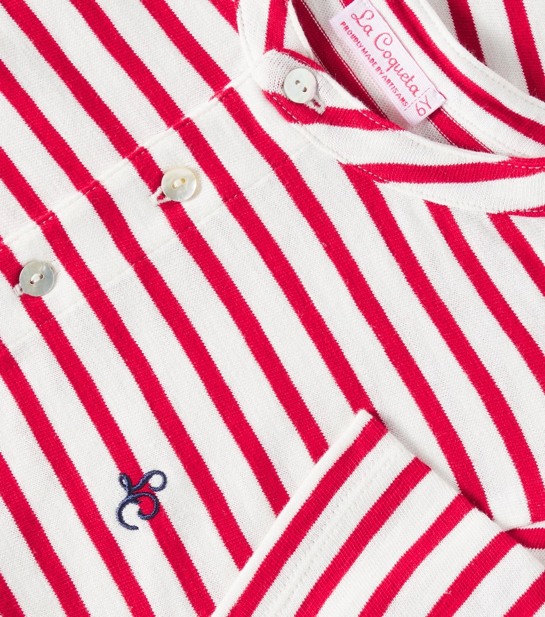 La Coqueta - Alcon striped cotton polo shirt