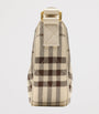Burberry Leather-Trim Check Horseshoe Cross-Body Bag