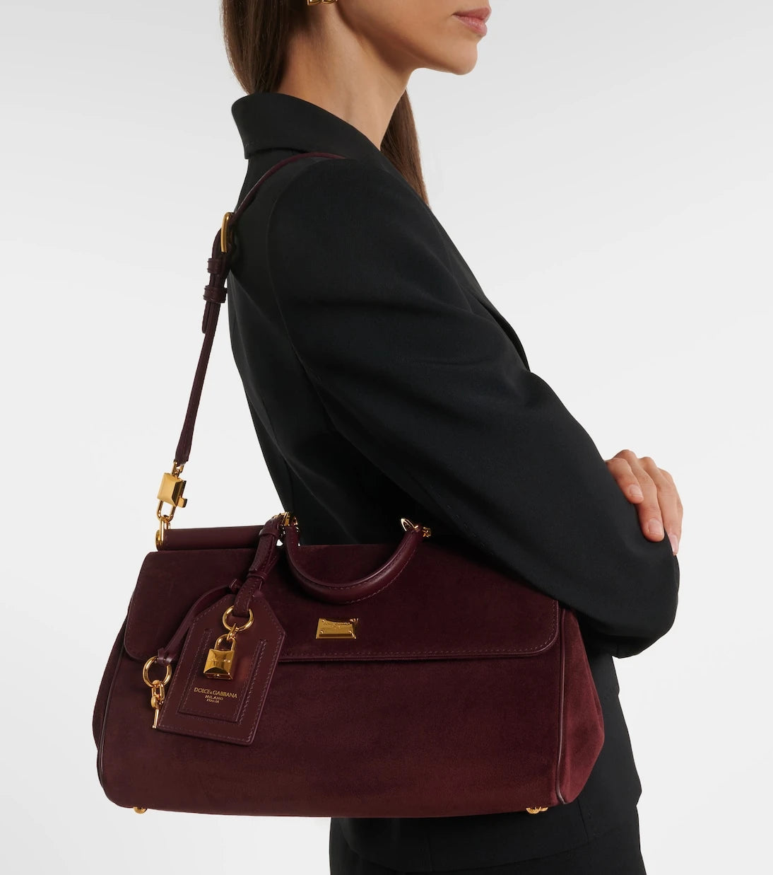 Dolce&Gabbana - Sicily Medium suede top-handle bag
