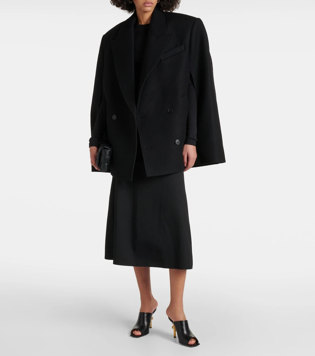 Wardrobe.NYC - Double-breasted cropped virgin wool cape