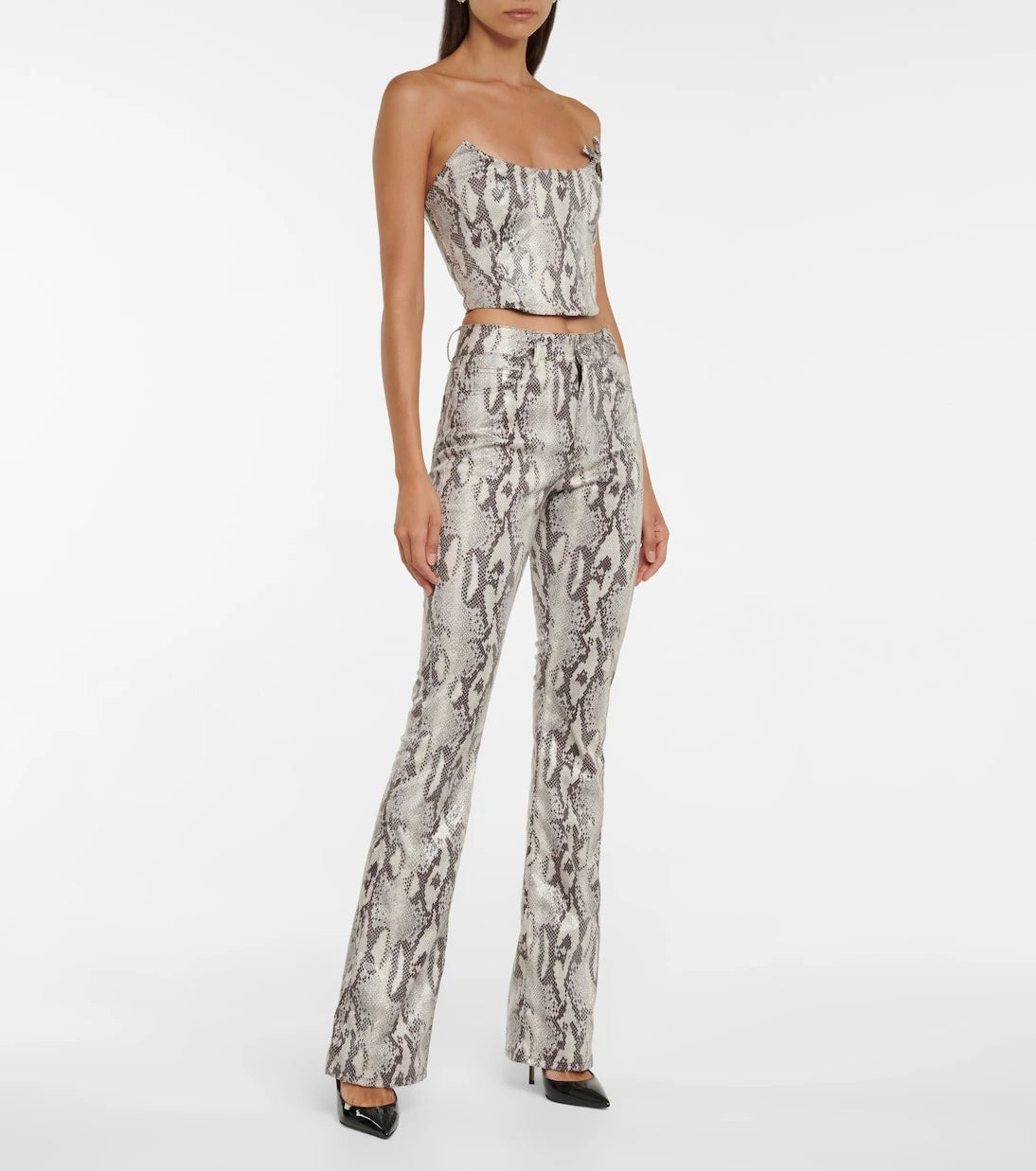 Alessandra Rich - Snake-print bustier