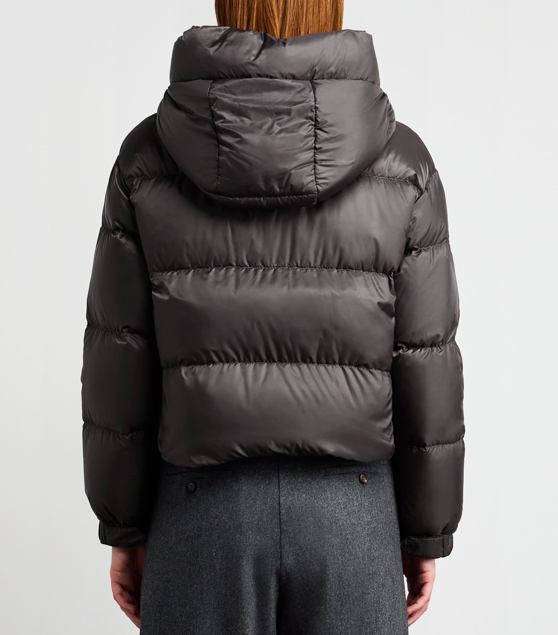 Max Mara Grey Water-Repellent Down Cropped Puffer Jacket