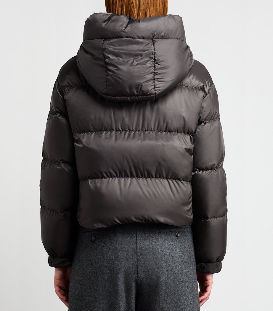 Max Mara Grey Water-Repellent Down Cropped Puffer Jacket