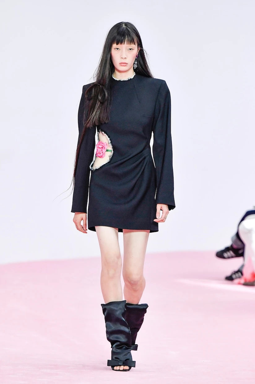 Acne Studios - Embellished striped wool minidress