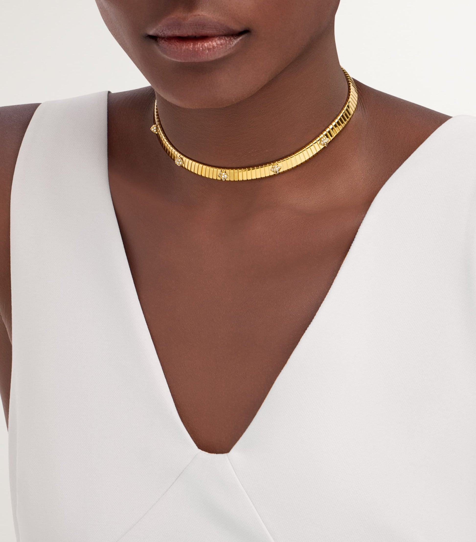 Bvlgari Yellow Gold and Diamond Tubogas Necklace