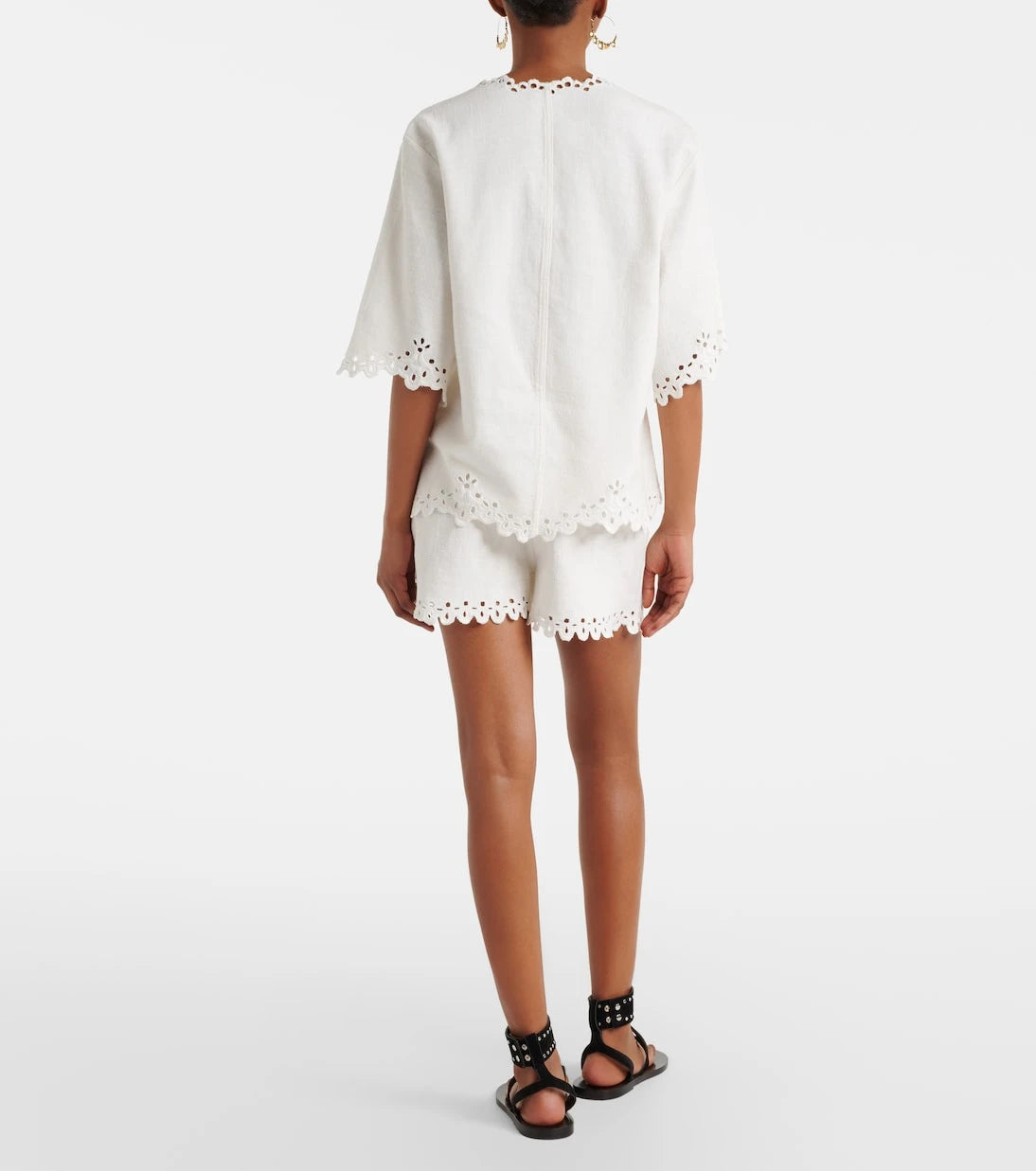 Marant Etoile - Balyme embroidered cotton shorts