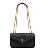 Saint Laurent Black Small Loulou Matelassé Shoulder Bag