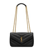 Saint Laurent Black Small Loulou Matelassé Shoulder Bag