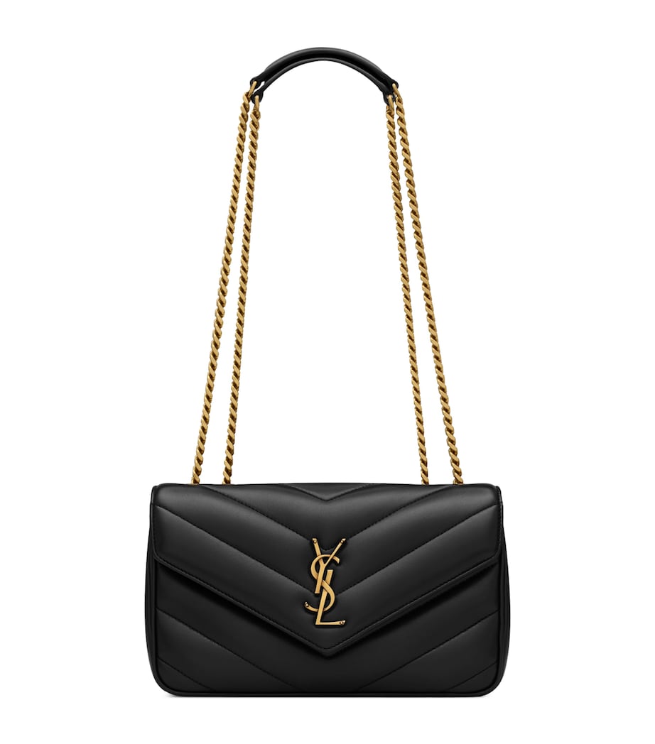 Saint Laurent Black Small Loulou Matelassé Shoulder Bag