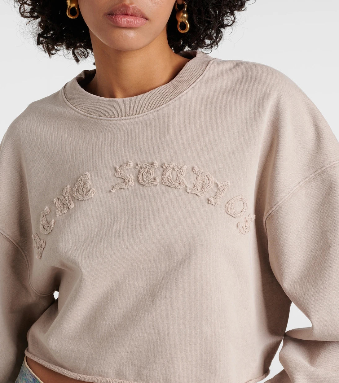 Acne Studios - Logo cropped cotton jersey sweatshirt