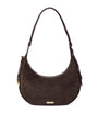 Aspinal Of London Brown Small Suede Hudson Crescent Shoulder Bag