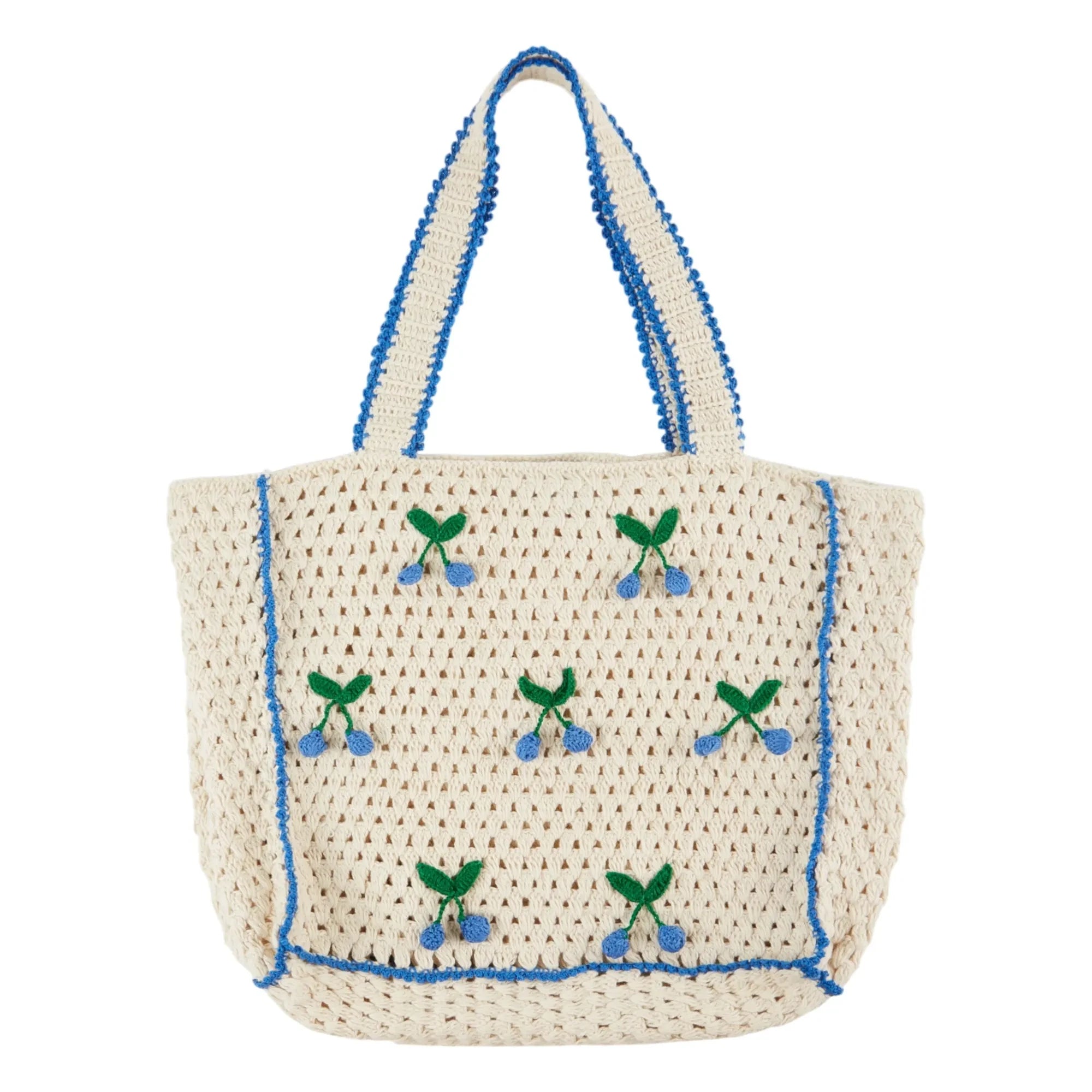 Emile et Ida - Tote Bag Crochet Cerises | Cream