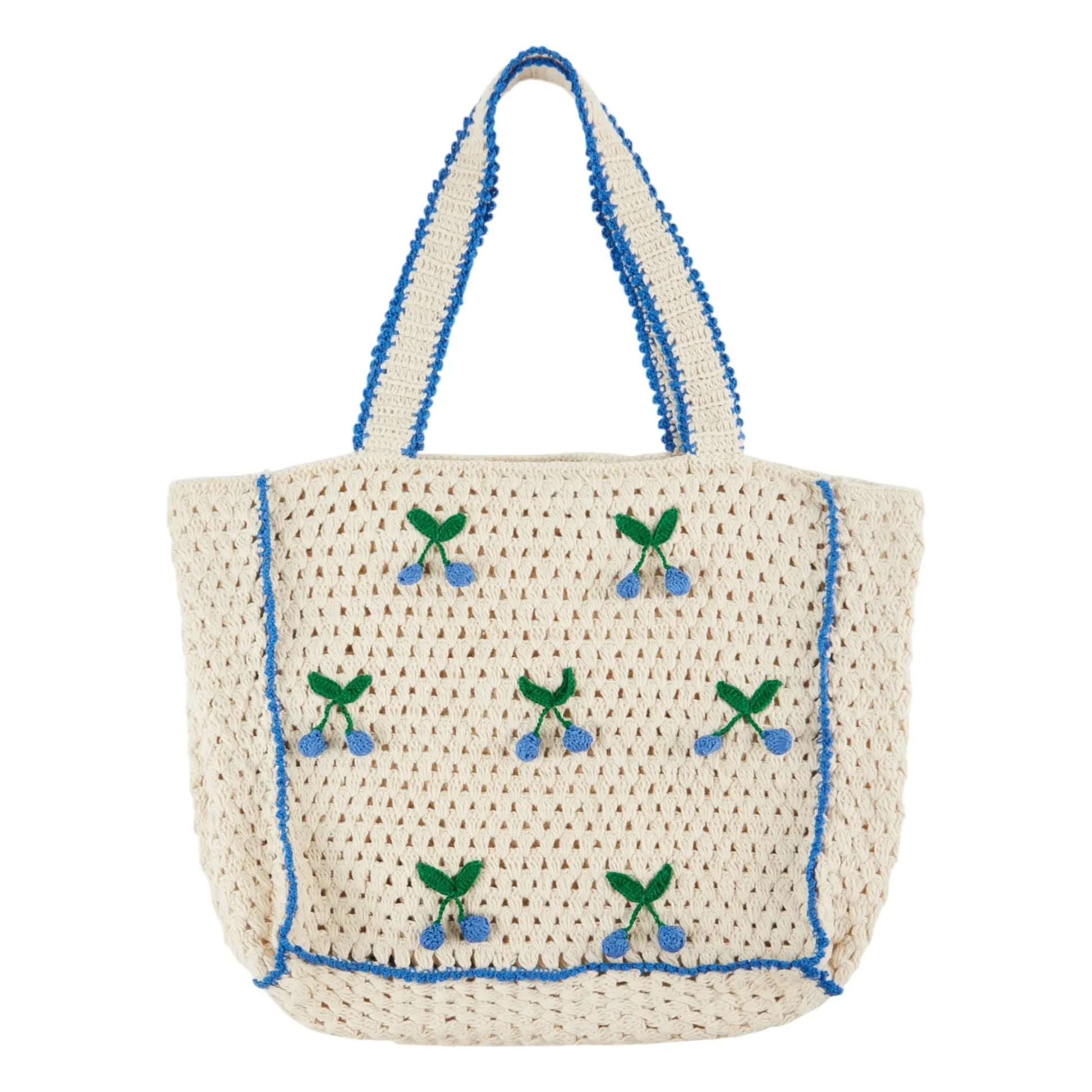 Emile et Ida - Tote Bag Crochet Cerises | Cream