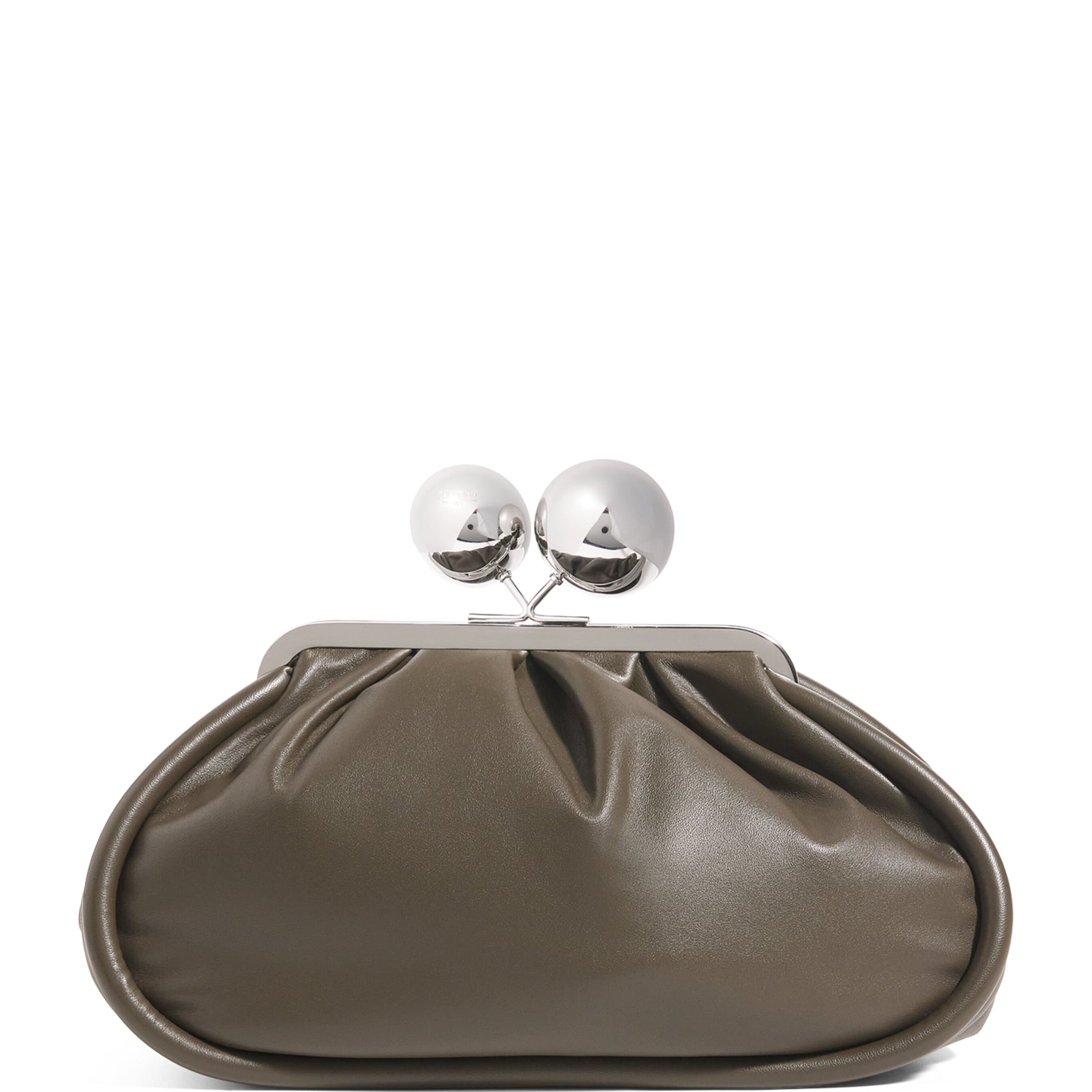 Weekend Max Mara Green Medium Leather Pasticcino Clutch Bag