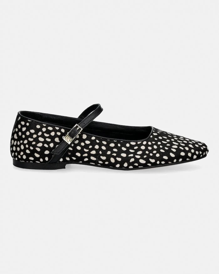 Tommy Hilfiger TH BUCKLE CALF HAIR BALLERINAS Deri Babetler