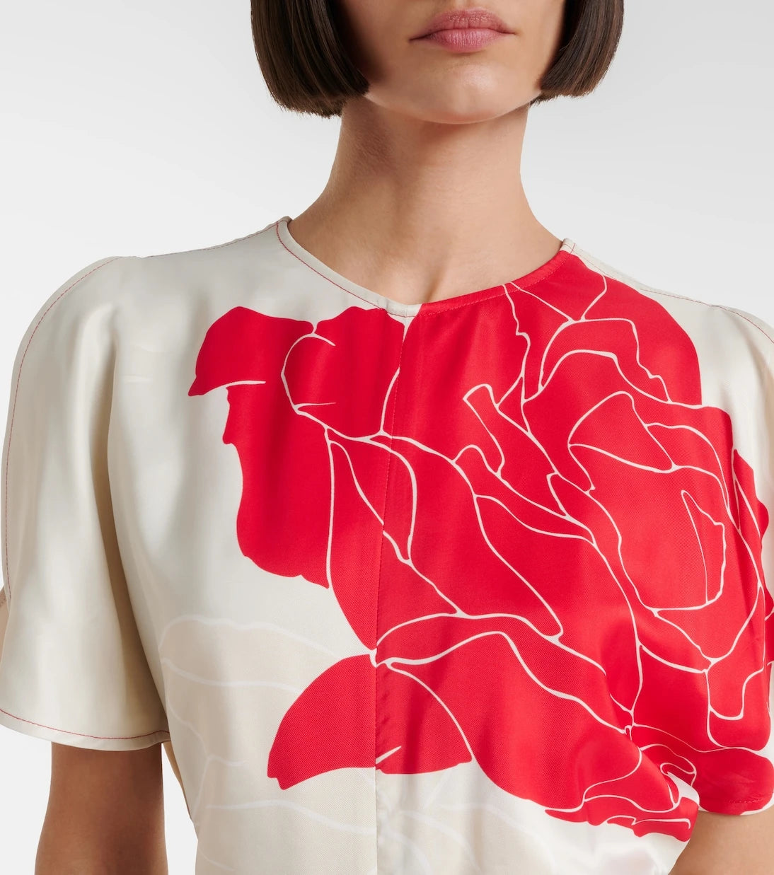 Victoria Beckham - Gathered floral midi dress