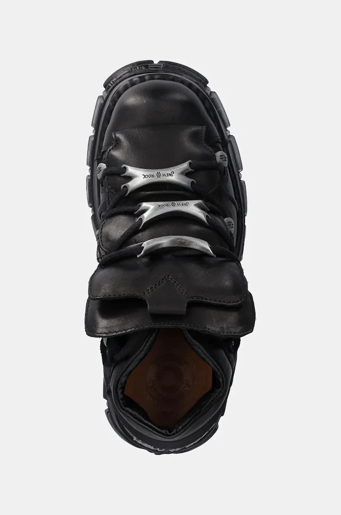 New Rock Negro + Nomada Negro + Tower Negro Lateral E-14 Deri Spor Ayakkabı
