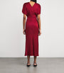 Victoria Beckham Red Gathered Waist Midi Dress