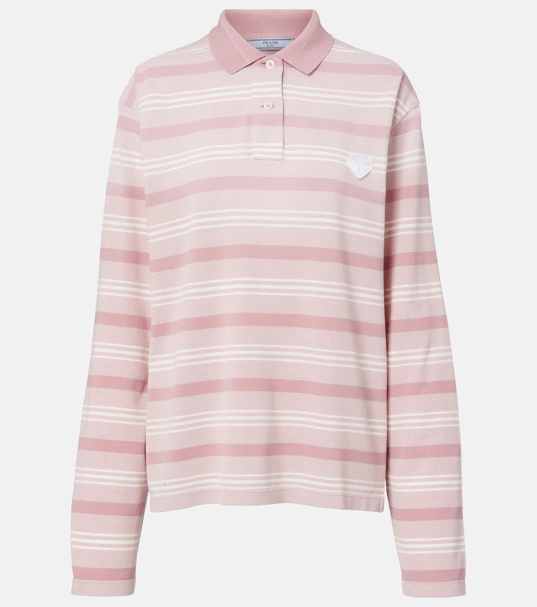 Prada - Striped cotton piqué polo shirt