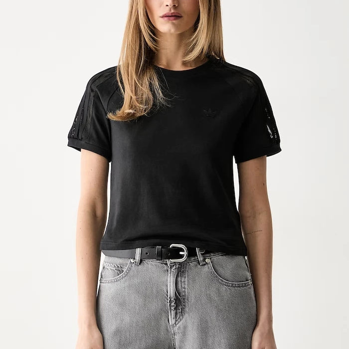 adidas Originals kadın pamuklu LACE CALI T-shirt