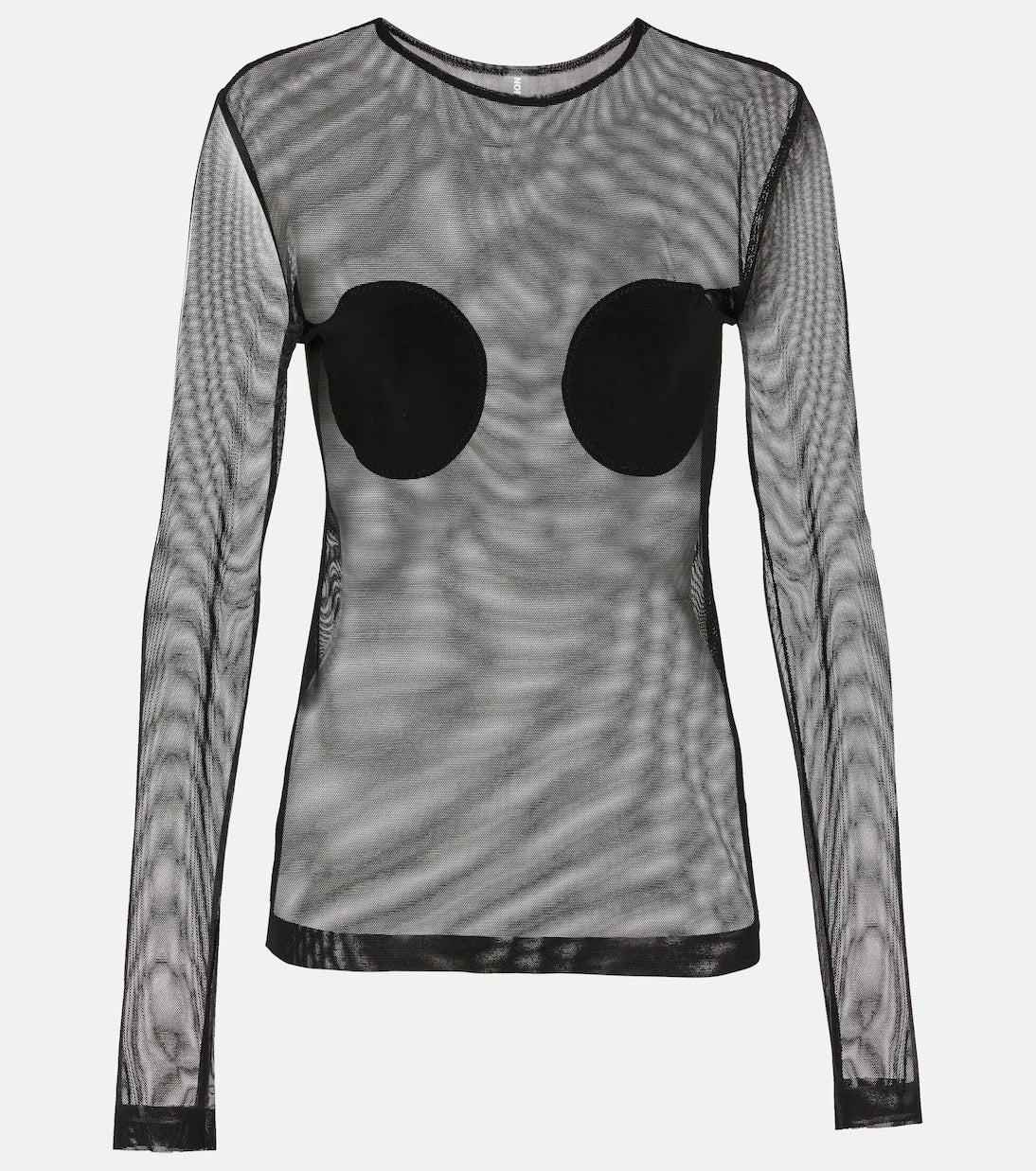 Norma Kamali - Appliqué sheer mesh top